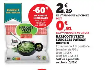 Hyper U PAYSAN BRETON Haricots verts surgeles offre