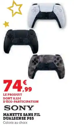 Super U Manette sans fil dualsense ps5 offre