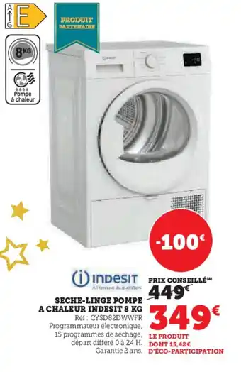 Super U Seche-linge pompe a chaleur indesit offre