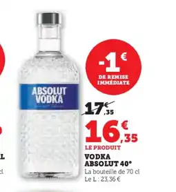 Hyper U ABSOLUT VODKA offre