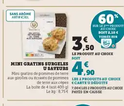 Hyper U Mini gratins surgeles u saveurs offre