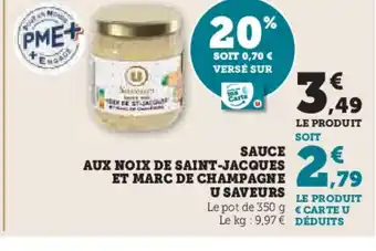 Hyper U Sauce aux noix de saint-jacques et marc de champagne u saveurs offre
