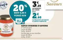 Hyper U Sauce cuisinees u saveurs offre
