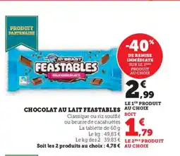 Hyper U FEASTABLES Chocolat au lait offre