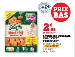 Hyper U STOEFFLER Saucisses cocktail knack'fest offre