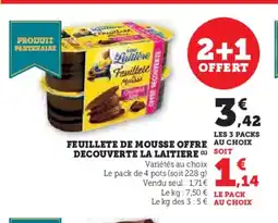 Hyper U LA LAITIERE Feuillete de mousse offre decouverte offre