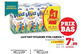 Hyper U CANDIA Lait uht vitamine viva offre