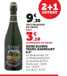 Hyper U TRIPEL KARMELIET 8,4° Biere blonde offre