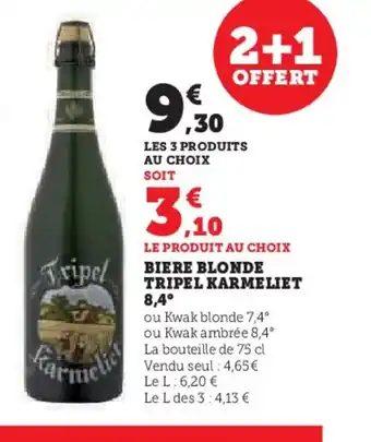 Hyper U TRIPEL KARMELIET 8,4° Biere blonde offre
