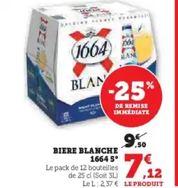 Hyper U 1664 5° Biere blanche offre
