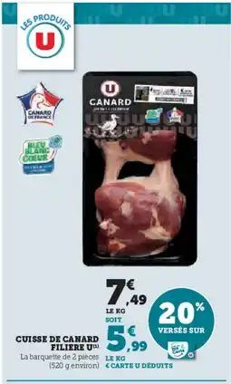 Hyper U Cuisse de canard filiere u offre