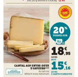 Hyper U Cantal aop entre-deux u saveurs offre