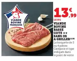 Hyper U Víande bovine basse cote sans os a griller offre