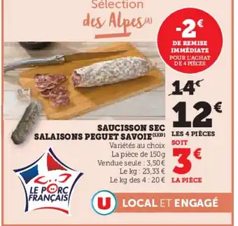 Hyper U Saucisson sec salaisons peguet savoie offre