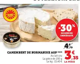 Hyper U Camembert de normandie aop offre