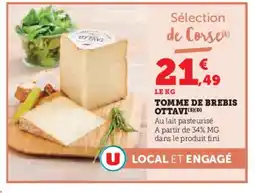Hyper U Tomme de brebis ottavi offre