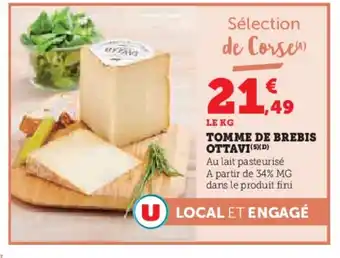 Hyper U Tomme de brebis ottavi offre