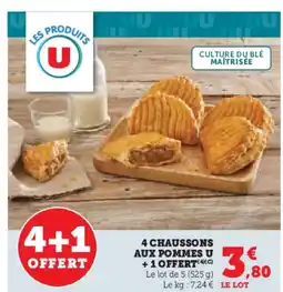 Hyper U 4 chaussons aux pommes u +10ffert offre