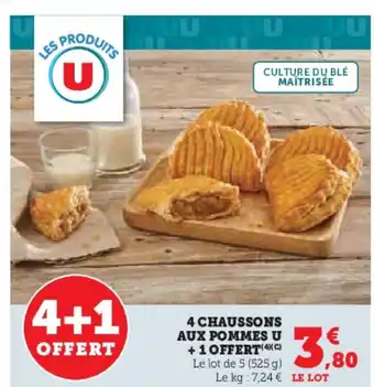 Hyper U 4 chaussons aux pommes u +10ffert offre