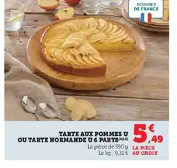 Hyper U Tarte aux pommes u ou tarte normande u 6 parts offre