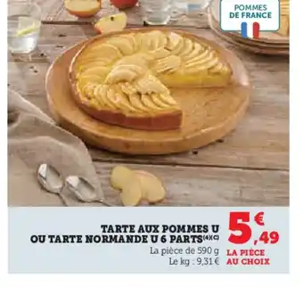 Hyper U Tarte aux pommes u ou tarte normande u 6 parts offre