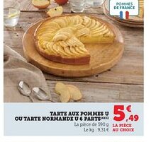 Hyper U Tarte aux pommes u ou tarte normande u 6 parts offre