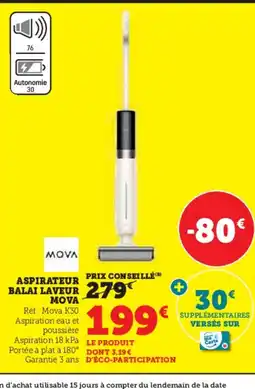 Hyper U TRISTAR Aspirateur balai laveur mova offre