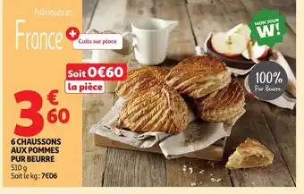 Auchan 6 chaussons aux pommes pur beurre offre
