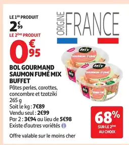 Auchan MIX BUFFET Bol gourmand saumon fumé offre
