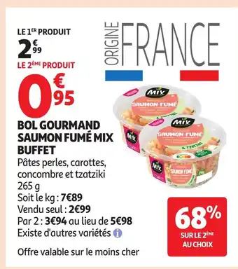 Auchan MIX BUFFET Bol gourmand saumon fumé offre