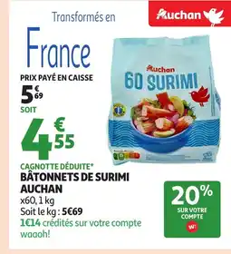 Auchan AUCHAN Bâtonnets de surimi offre