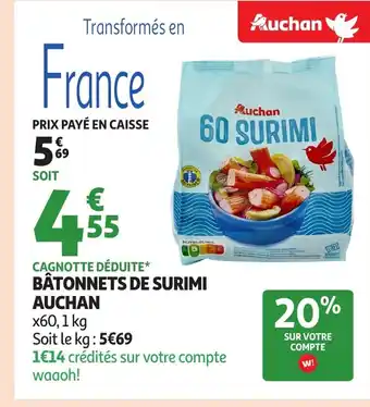 Auchan AUCHAN Bâtonnets de surimi offre
