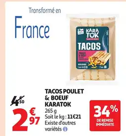 Auchan KARATOK Tacos poulet & bouef offre