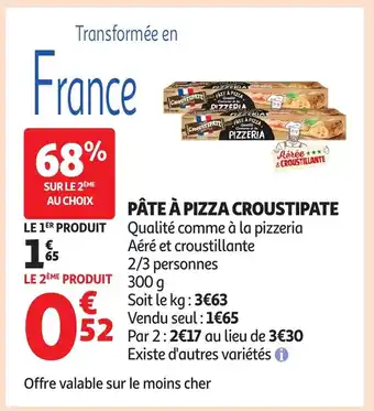 Auchan CROUSTIPATE Pâte à pizza offre