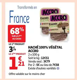 Auchan ACCRO Haché 100% végétal offre