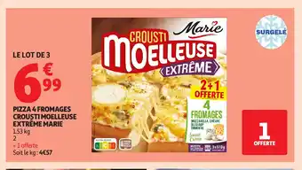 Auchan MARIE Pizza 4 fromages crousti moelleuse extrême offre