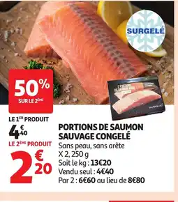 Auchan Portions de saumon sauvage congelé offre