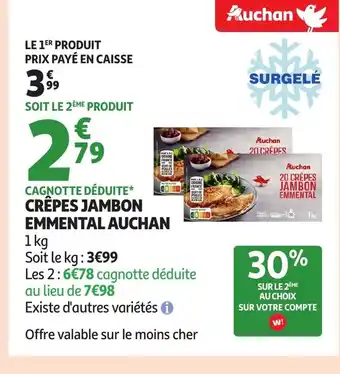 Auchan AUCHAN Crêpes jambon emmental offre