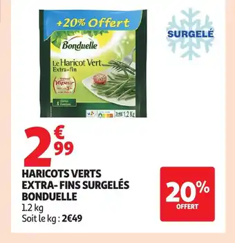 Auchan BONDUELLE Haricots verts extra-fins surgelés offre