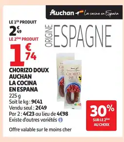 Auchan Chorizo doux auchan la cocina en espana offre
