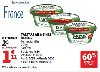 Auchan TARTARE Ail & fines herbes offre