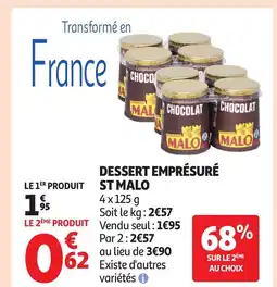 Auchan ST MALO Dessert emprésuré offre