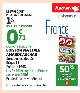 Auchan AUCHAN Boisson vegetale amande offre
