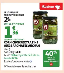 Auchan AUCHAN Cornichons extra fins aux 5 aromates offre