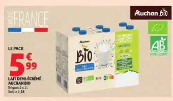 Auchan AUCHAN Lait demi-écrémé offre