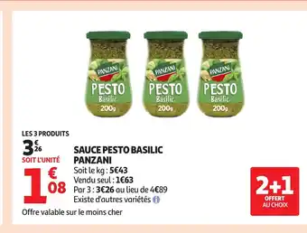 Auchan PANZANI Sauce pesto basilic offre