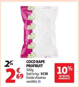 Auchan PROFRUIT Coco rape offre