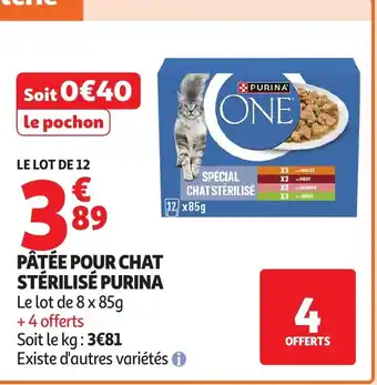 Auchan PURINA Pâtée pour chat stérilisé offre