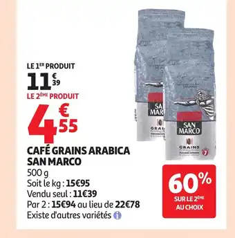 Auchan SAN MARCO Café grains arabica offre
