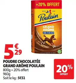 Auchan POULAIN Poudre chocolatée grand arôme offre